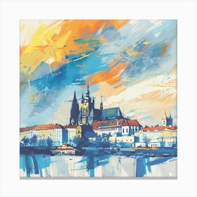 A Prague Castle Expressive Strokes Illustration 1720468544 2 Canvas Print