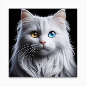 White Cat With Blue Eyes 7 Canvas Print