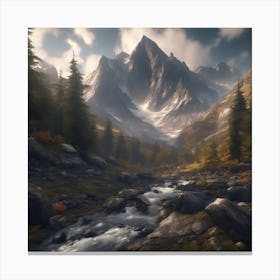 Mountain stream Canvas Print