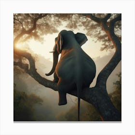 Elephant In The Tree 1 Canvas Print