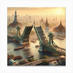 Sunrise In Bangkok Canvas Print