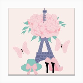 Fashion Paris Square Canvas Print