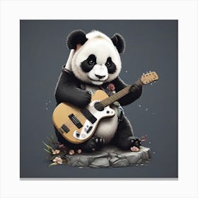Panda Bear Playing Guitar Canvas Print