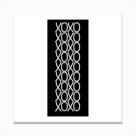 Xoxo Black and White Canvas Print