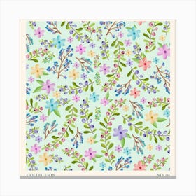 Watercolor Floral Pattern Canvas Print