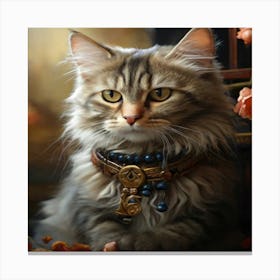 Cat With A Necklace Canvas Print