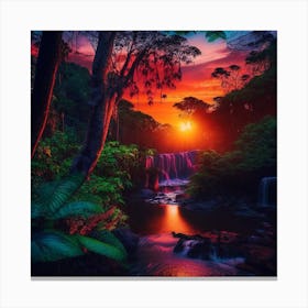 Sunset In The Jungle 1 Canvas Print