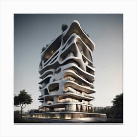 Futuristic Apartment Building Canvas Print