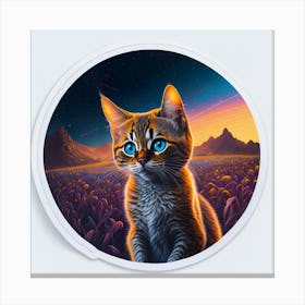 Cat Colored Sky (72) Canvas Print