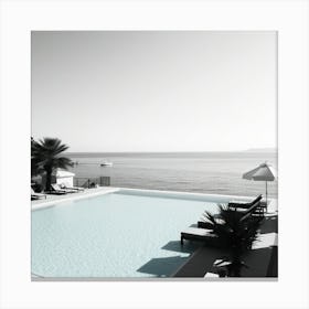 Black And White Swimming Pool 1 Canvas Print