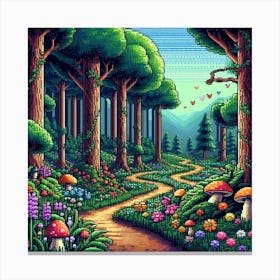 8-bit forest 3 Canvas Print