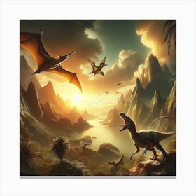 Dinosaurs fight Canvas Print
