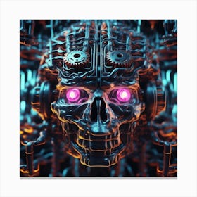 Robot Skull Canvas Print