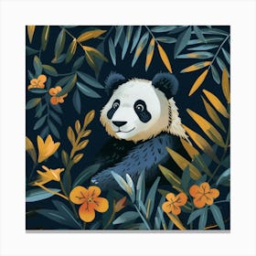 Panda Bear In The Jungle 5 Canvas Print