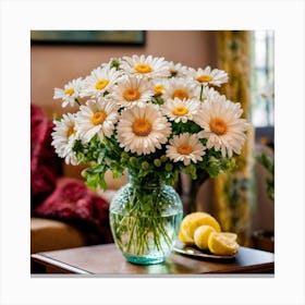 Daisies In A Vase 6 Canvas Print