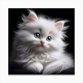 White Cat With Blue Eyes 3 Canvas Print