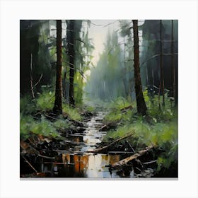 Stream In The Forest 2 Canvas Print