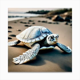 Turtle On The Beach 1 Canvas Print