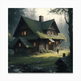 House In The Woods Canvas Print