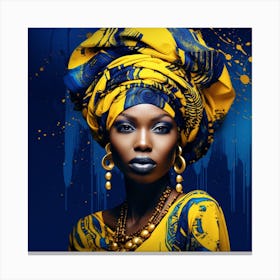African Woman In Turban 2 Canvas Print