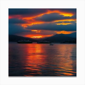 Sunset In Greece Canvas Print