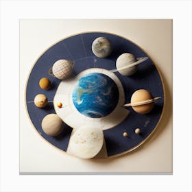 Default Real Solar System In Old Paper 0 Canvas Print
