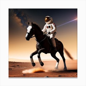 Astronaut Riding A Horse On Mars Canvas Print