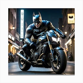 Batman On A Motorcycle yjb Canvas Print