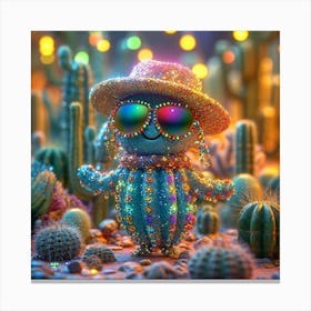 Cactus With Sunglasses 1 Canvas Print