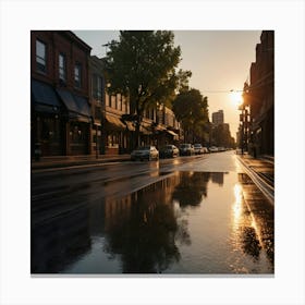 Wet City Street Canvas Print