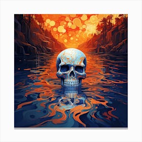 Skull In The Water 3 Canvas Print