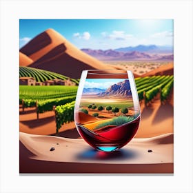 Wine Glass In The Desert 3 Canvas Print