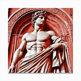 Estatua Romana Roja Canvas Print