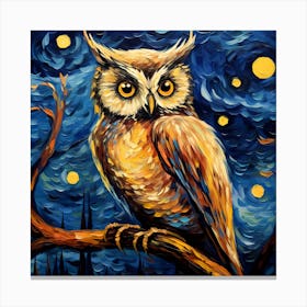 Starry Night Owl Canvas Print