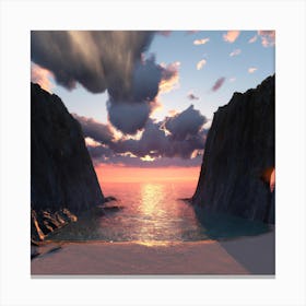 Sunset At The Beach Canvas Print