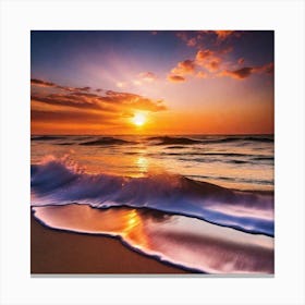 Sunset On The Beach 244 Canvas Print