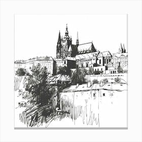 A Prague Castle Hand Drawn Sketch Illustration 1720468255 2 Canvas Print