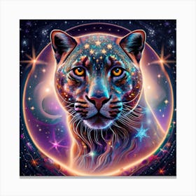 Psychedelic Cat Print  Canvas Print