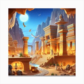 Egyptian City In The Desert Canvas Print