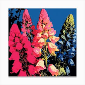 Andy Warhol Style Pop Art Flowers Aconitum 3 Square Canvas Print