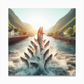 Salmon Sunny V1 Canvas Print