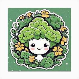 Kawaii Vegetable Sticker Canvas Print