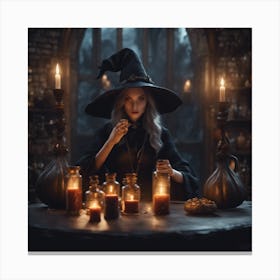 Witch In A Witch Hat 1 Canvas Print