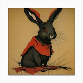 Black rabbit Art print  Canvas Print