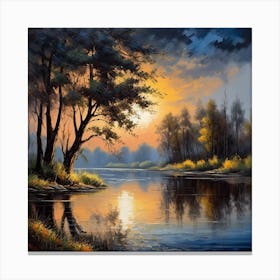 Sunset By The River 12 Canvas Print