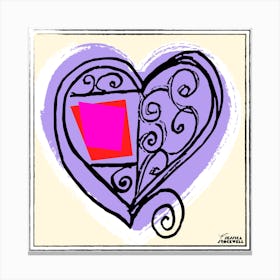 Hearts of Love The Color Purple royal Canvas Print