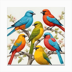 Birds On A Branch Canvas Print