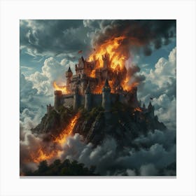 Castle On Fire 1 Canvas Print