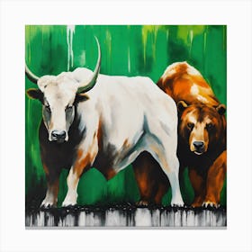 Bull And Bear Canvas Print