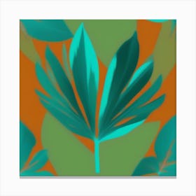 Tropical Leaf On A Solid Background pattern art, 123 Canvas Print